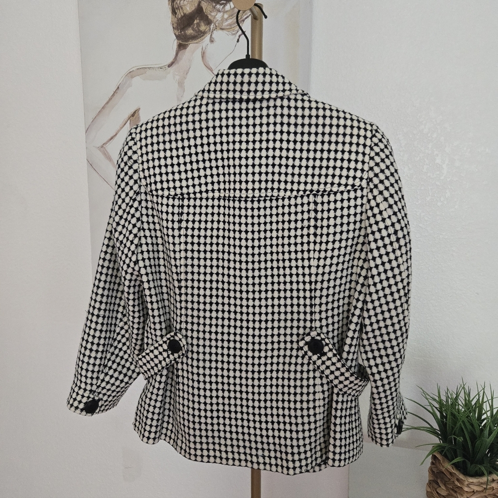 Style & Co. Women Stylish Black and White Women's Coat Size 14W - Picture 6 of 7